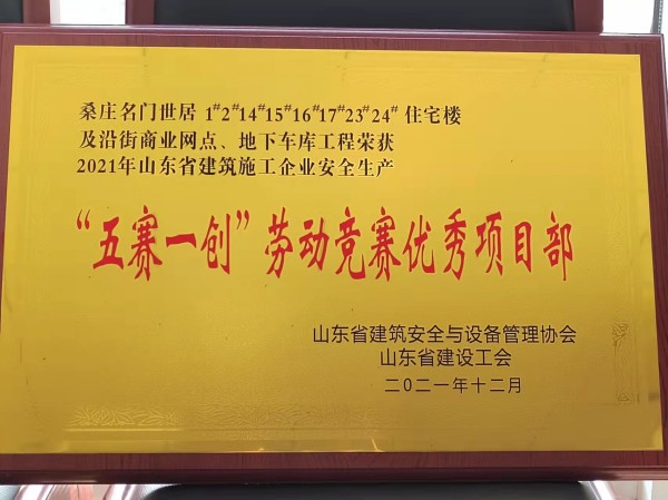 名門世都省“勞動競賽”優秀項目部